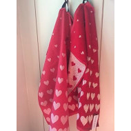 Hand- en Theedoek - Hearts - Rood